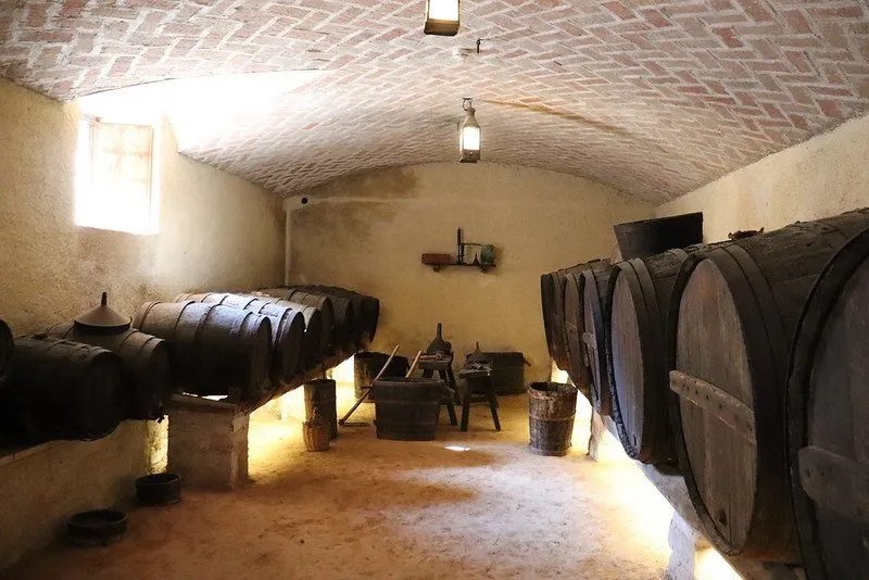 Barricas en una bodega del Garraf